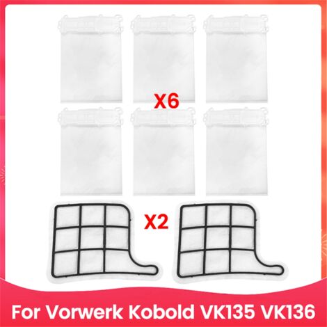 Kit 2 Filtri HEPA Per Aspirapolvere Vorwerk Kobold Folletto VK135 E VK136 - Ricambio Compatibile Di Alta Qualità