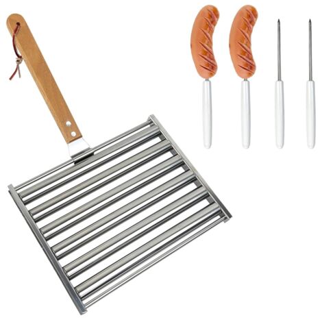 6 Spiedini Da Barbecue Da 55 Cm Con Manico Lungo, Per Shish Kebab Barbecue Forchetta In Legno Acciaio Inossidabile Ago Per Esterni~p151375284