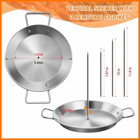 Spiedino Verticale Per Griglia Al Pastor In Acciaio Inox – 3 Misure (20-25-30 Cm) Con Guanti E Spazzole - 3