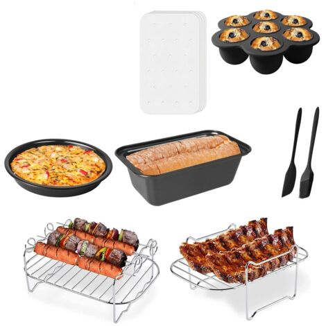 170 Fogli Carta Forno Per Friggitrice Ad Aria – Compatibile Ninja AF500EU, Cosori Dual Blaze, Cecotec 9000 – 100 Per Cestello 5L + 70 Per 10L - 5