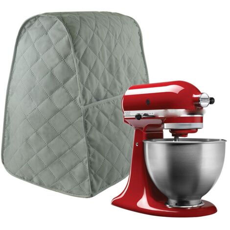 Coperchio Antipolvere Per Mixer Con Maniglia E Tasche - In Tessuto Trapuntato Rosso, 36x23x36cm, Protezione Per Robot Da Cucina - 3