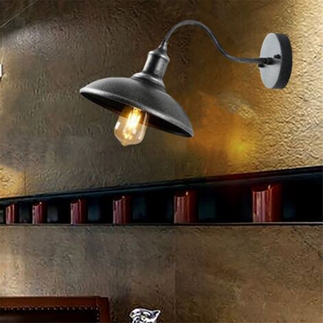 Lampada Da Parete Retro In Metallo E Legno Regolabile E14 Per Cucina E Lampada Da Parete Retro In Metallo E Legno Regolabile E14 Per Cucina E