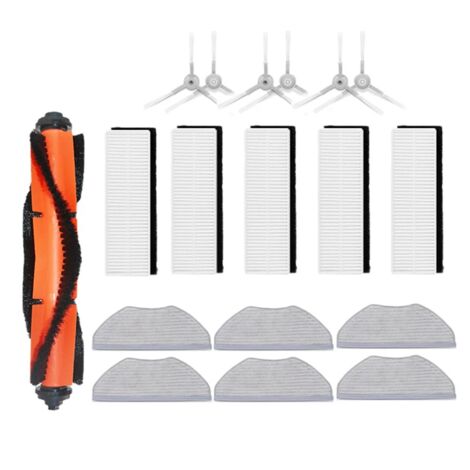 Kit Accessori Di Ricambio Per Aspirapolvere Robot Nomo N2: 1 Spazzola A Rullo, 4 Spazzole Laterali, 5 Filtri, 5 Sacchetti Polvere