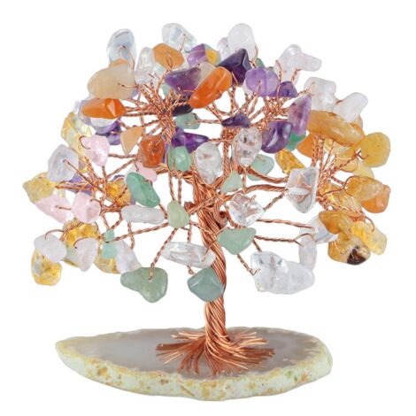 Nupuyai Albero Dei Soldi In Cristallo Quarzo Rosa Con Base Dorata A Borsa – Decorazione Feng Shui Per Casa E Ufficio – Regalo Per Fortuna E Prosperità