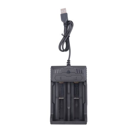 Batteria Ricaricabile 3.7V 3300mAh Con Caricabatterie | Top Piatto, Per Torce E Ventolini, 2 Pezzi, Non AA/AAA