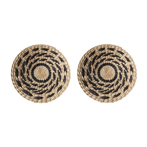 QIUMING 1 Pezzo Nordico Semplice Decorazione da Parete in Paglia Fatta a Mano Boho Erba Intrecciata Paglia Arte per la cameretta dei Bambini della