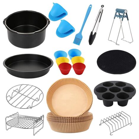 6 Stampini In Silicone Per Friggitrice Ad Aria - 2 Neri, 2 Grigi, 2 Marroni - Riutilizzabili E Impilabili
