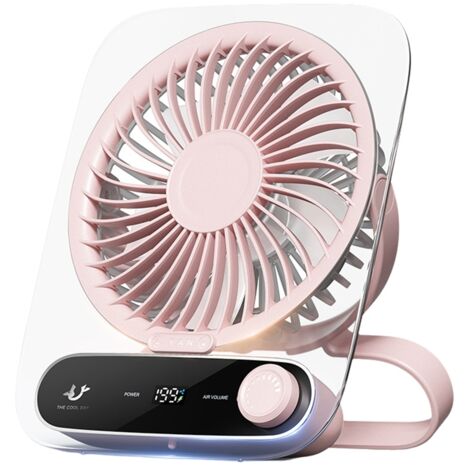Ventilatore da Scrivania Pieghevole, Primevolve Ventilatore Oscillante Portatile, 4 Velocità e Altezza Regolabile, Ventilatore da Tavolo Silenzioso Ricaricabile per Ufficio, Casa, Campeggio