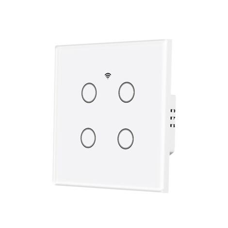 Interruttore WiFi Intelligente 1 Gang SENZA NEUTRO - Pannello In Vetro Touch, Funziona Con Alexa E Google Home