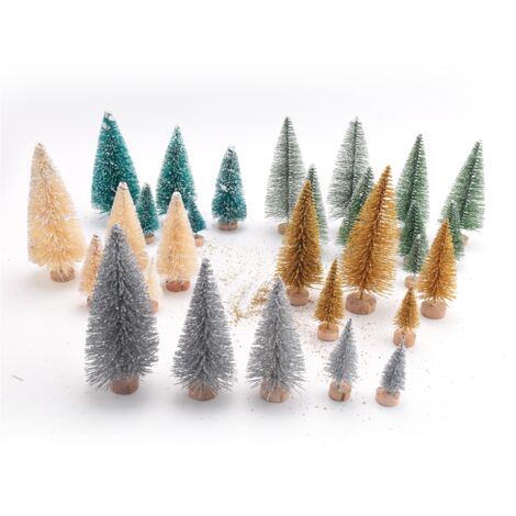 1pc HA CONDOTTO LA Luce Mini Artificiale Alberi Di Natale Decorazioni Festival Da Tavolo In Miniatura Neve Gelo Albero Di Natale Decor 4 Dimensioni  15