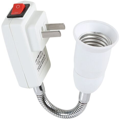 Adattatore Lampada E27 Con Interruttore – Spina Europea – Prolunga Flessibile 20 Cm – Portalampada