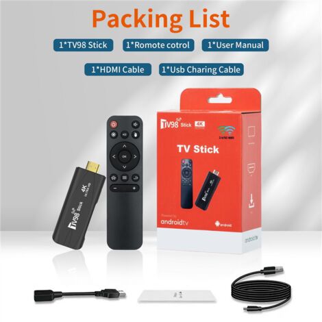 TV Box Simpls TV98 Android 12.1, 2G+16G, 4K A 60 Fps, WiFi 2.4G E 5G, Con Telecomando E Alimentatore, Spina UE - 5