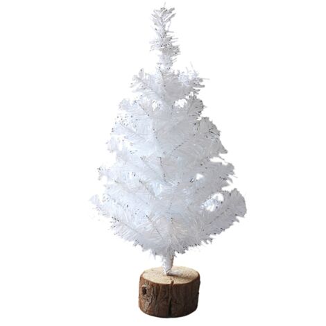 Logbuch-Verlag decorazione da tavolo 24 pezzi a forma di albero di Natale bianco marrone chiaro decorare tavoli fai da te bricolage Avvento decorazioni natalizie set legno
