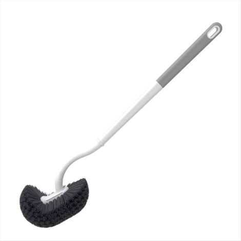 KADAX Scopino per WC, Spazzolone con Manico Lungo in Acciaio e Supporto in Ceramica, Spazzola per Toilette, Accessori per Bagno (Set di 2, Beige