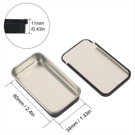 Contenitore Tin Argento, Rettangolare Contenitore Tin Metallo, 4 Pezzi Piccola Scatola di