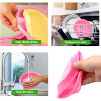EHOTER 2/4 stampi per friggitrice ad aria, 10,2 cm, mini teglia rotonda in acciaio al carbonio, antiaderente, per friggitrice ad aria, uova fritte, muffin, panini