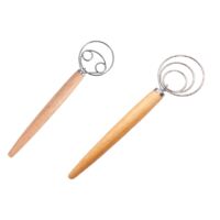 Design Anelli Efficiente Frusta Per Impasto Danese In Acciaio Inossidabile Lavabile In Miscelatore Da Forno Con Manico Legno