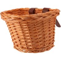 AVASTA Cestino In Vimini Per Bici Bambina E Adulto - Manubrio, Rattan Naturale, Cinghie Pelle, Taglie XS-M