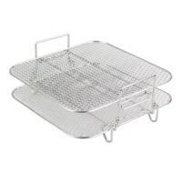 2 Griglie Quadrate In Acciaio Inox Per Friggitrice Ad Aria - 20x20 Cm, Impilabili, Compatibili Con AG301/AG302/AG400, Accessori Per Disidratatore - 4