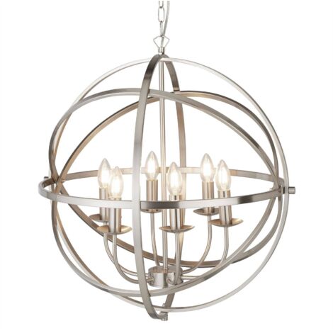 Searchlight Voyager Hängeleuchte – 4‑flammige Deckenlaterne, Matt Schwarz, Mit Glasscheiben, E14, Dimmbar, 39 Cm Hoch