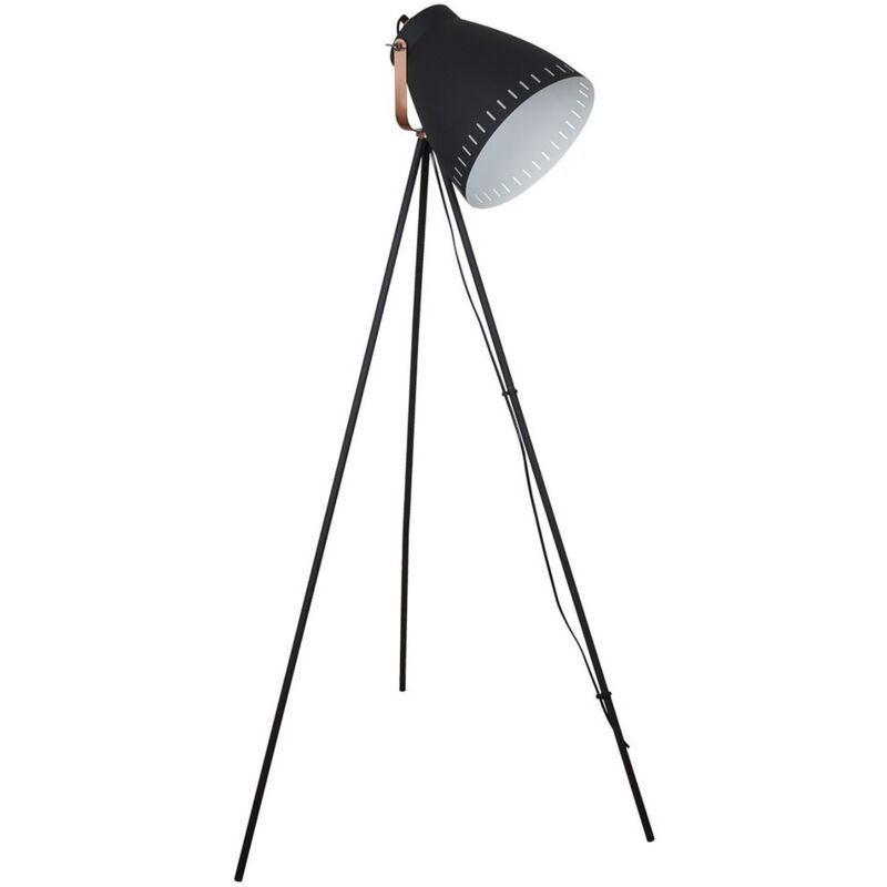 Lampada da terra design moderno arco con paralume nero CIC-292