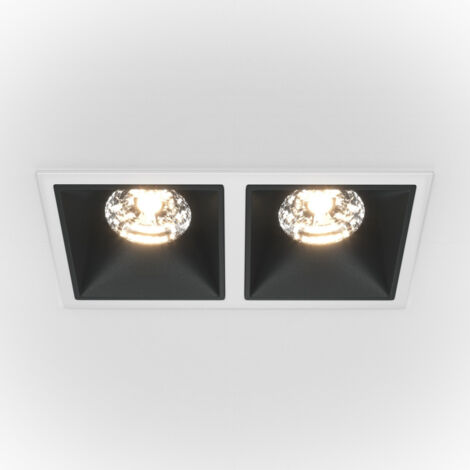 Faretti Led Doppio Maytoni Alfa LED Doppio faretto da incasso bianco, nero, 2100lm, 3000K