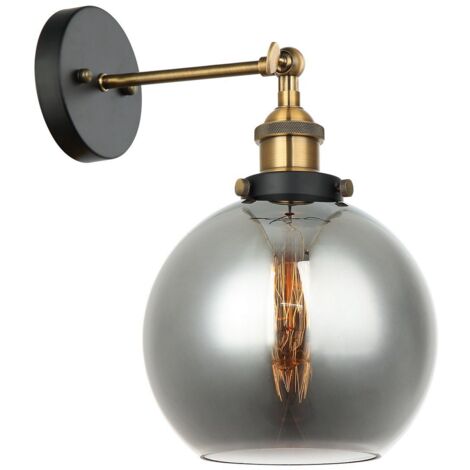 Lampada da parete vintage in legno, applique industriale retrò, lampada