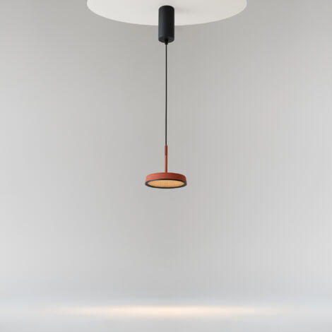 Lampada a sospensione in vetro colorato arancione 16cm Nelia