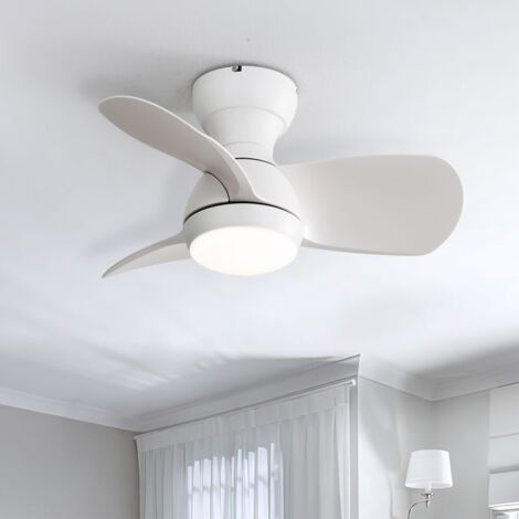 Ventilador de techo blanco Sofucor de 23 pulgadas con motor de CC, 3 aspas de ABS, 6 velocidades