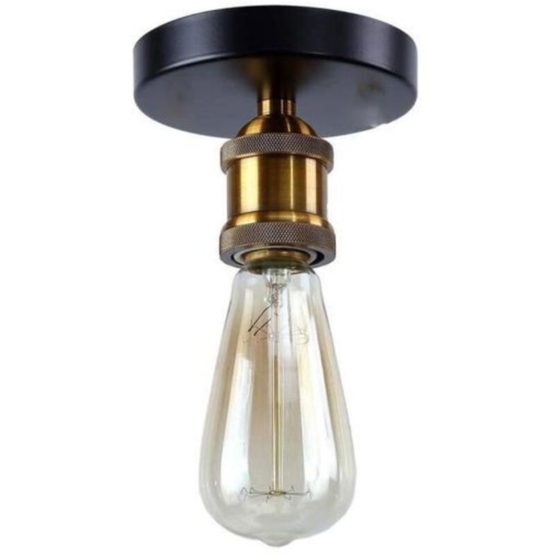 Plafonnier Industriel Rétro Carré Cage Métal – Style Vintage Edison E27, Blanc – Pour Salon, Chambre, Bar, Café