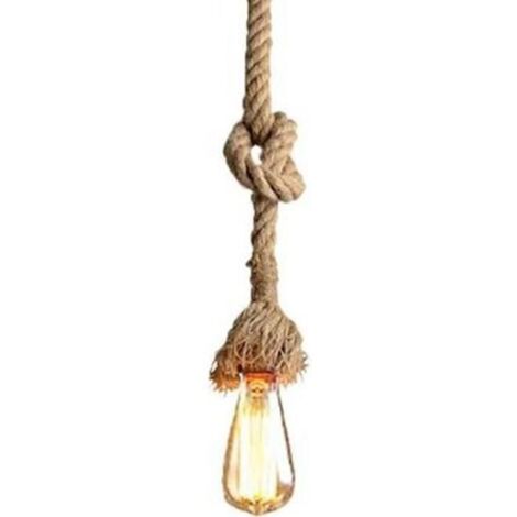 Stoex – Lampe suspension E27 en corde de chanvre 1m – Style vintage rustique – Luminaire pour restaurant et café – Décoration personnalisable