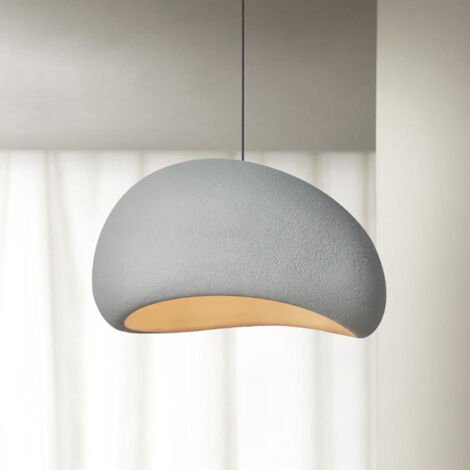 Vintage Suspension Luminaire, 20CM Ciment Industrielle Lustre E27 Intérieure Suspendues, Rétro Plafonnier Pour Salon Salle à Manger Chambre - Gris