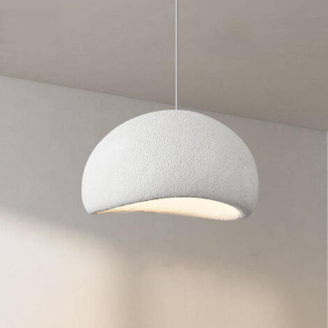 Vintage Suspension Luminaire, 60CM Ciment Industrielle Lustre E27 Intérieure Suspendues, Rétro Plafonnier Pour Salon Salle à Manger Chambre - Blanc