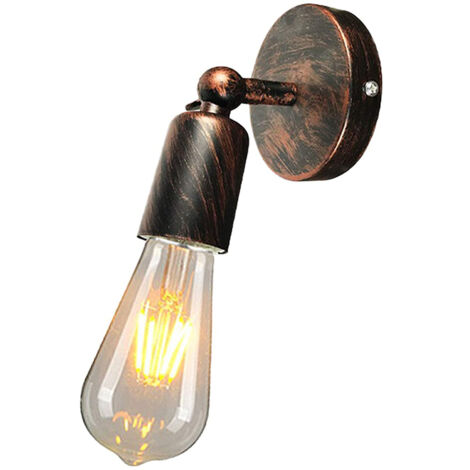 Applique Murale Industrielle en Métal fer , Lampe Rétro Edison Douille E27 Loft Éclairage Vintage pour pour Chambre, Salon, Restaurant, Couloir ( Rouille rouge )