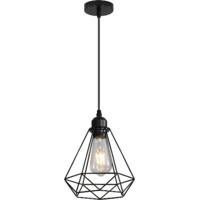 Stoex – Lampe suspension vintage – Lustre plafonnier rétro industriel – Corde ajustable 100cm – 220V 60W – Forme de cage