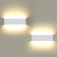 Stoex – Applique murale intérieure LED 12W – Aluminium anti-rouille – Lumière blanche froide 6000K – Design incurvé moderne pour salon et porche