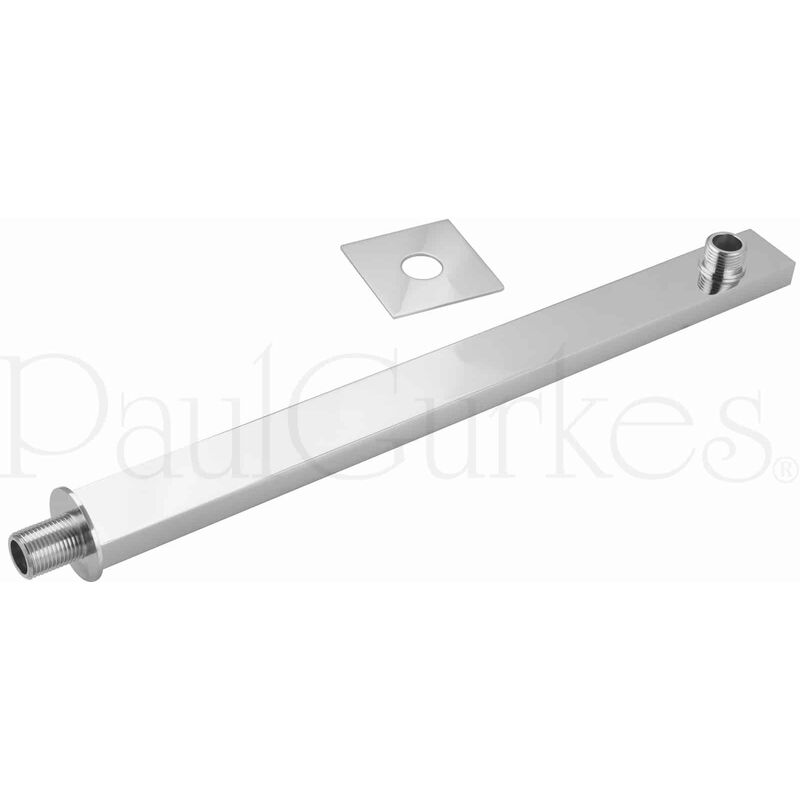 PaulGurkes Handbrausen-Set Eckig – Aus Massivem Messing Verchromt, Mit Verstellbarer Halterung & Schlauch