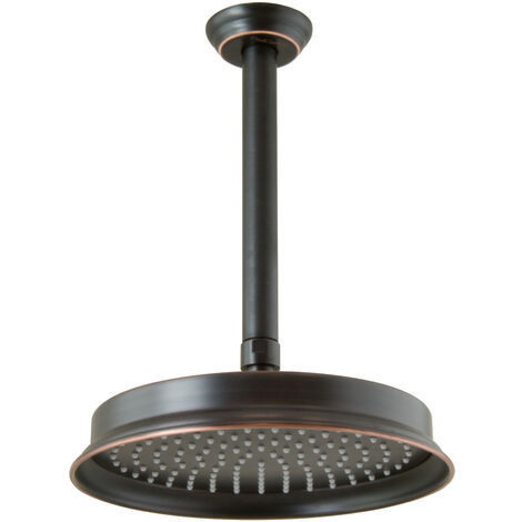 PaulGurkes Regendusche Retro Schwarz Nostalgie mit 20cm Deckenarm Duschkopf