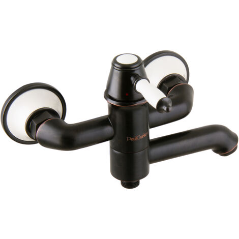 Retro Duscharmatur-Set In Schwarz – Mit Handbrause, Duschstange & Schlauch, Für Landhausstil-Bad