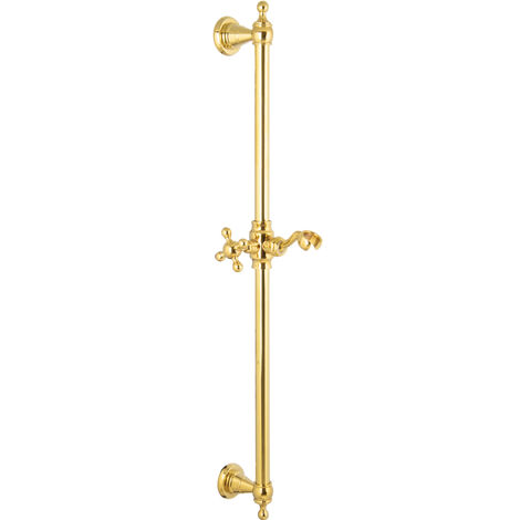 PaulGurkes Duschstange Brausestange Gold Nostalgie Retro Landhausstil Halterung