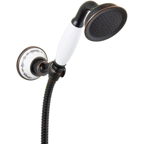 PaulGurkes schwarzes Retro Handbrausenset Nostalgie Brausehalter Duschkopf (1/5)