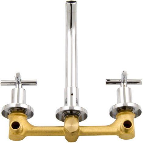 Allure Badarmatur Mit Kreuzgriffen – 20,3 Cm Breit, Starlight Chrom, 1.2 GPM – Ideal Fürs Gästebad Oder Gäste-WC