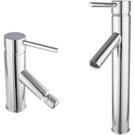 PaulGurkes Einhandmischer Armaturen-Set Rund Bidet und Waschschale Wasserhahn