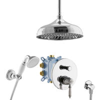PaulGurkes Regendusche 30cm Retro Unterputzarmatur Nostalgie Duschsystem