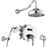 PaulGurkes Dusch-Set Unterputz Nostalgie Retro Antik- Dusche Keramik Duschsystem