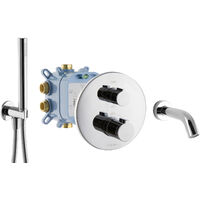 PaulGurkes Unterputz Thermostat Set für Badewannen Fertigmontage Mischbatterie