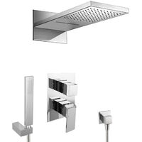 PaulGurkes Unterputz Wasserfall Regendusche Dusche Duschset eckig