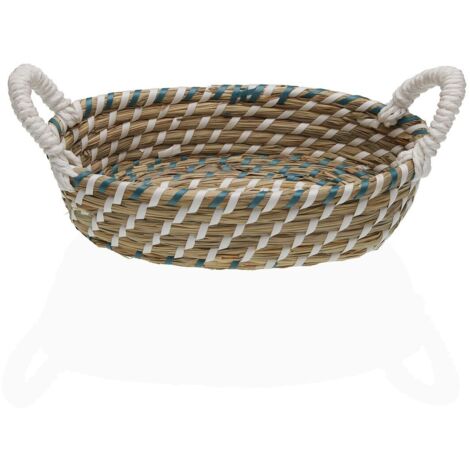 Cesto Rotondo In Giacinto D'Acqua Box And Beyond - 26x34,5x30 Cm, Con Manici, Intreccio Spesso, Portaoggetti Naturale