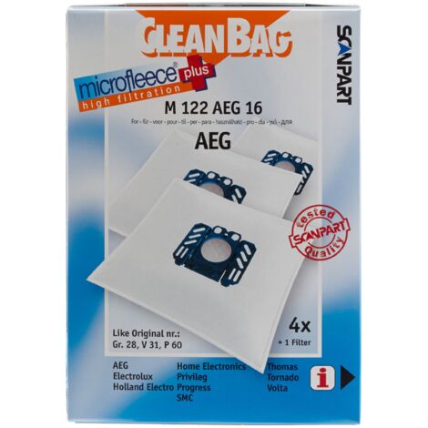 PakTrade 5 Sacchetti Per Aspirapolvere AEG-ELECTROLUX Twin T2 In Microfibra + 1 Filtro, Compatibili Con Swirl A07