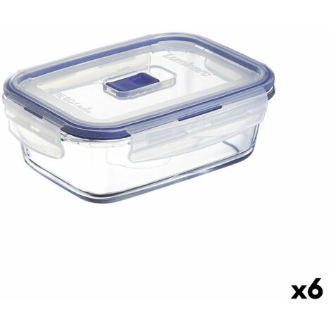 Luminarc Pure Box Lot de 2 récipients hermétiques en verre 16 x 11 x 7 cm - 82 cl bicolore